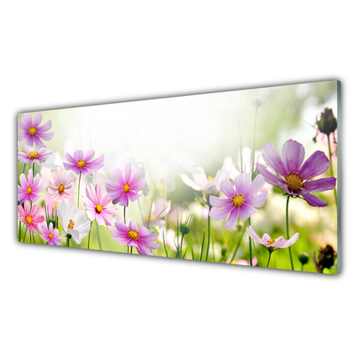 Kitchen Splashback Flowers floral pink