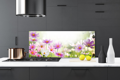 Kitchen Splashback Flowers floral pink