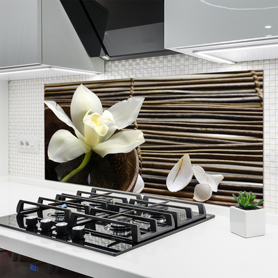 Kitchen Splashback Flower floral white