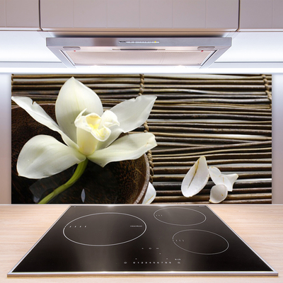 Kitchen Splashback Flower floral white