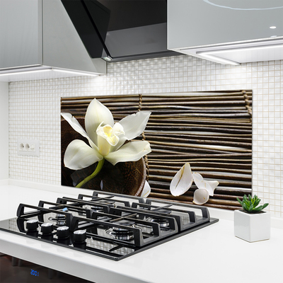 Kitchen Splashback Flower floral white