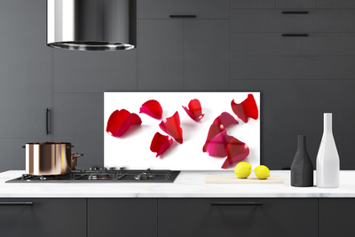 Kitchen Splashback Petals floral red