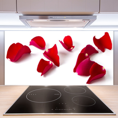 Kitchen Splashback Petals floral red