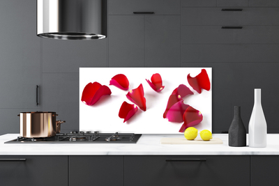 Kitchen Splashback Petals floral red