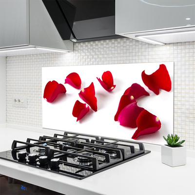 Kitchen Splashback Petals floral red