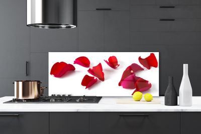 Kitchen Splashback Petals floral red