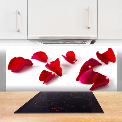 Kitchen Splashback Petals floral red