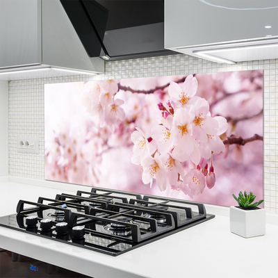 Kitchen Splashback Flowers floral pink