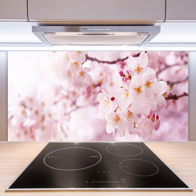 Kitchen Splashback Flowers floral pink