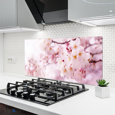 Kitchen Splashback Flowers floral pink