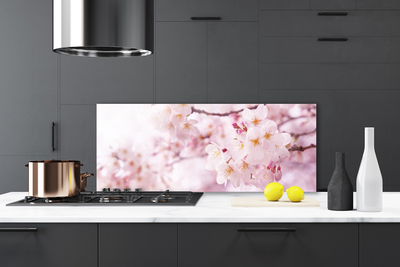 Kitchen Splashback Flowers floral pink