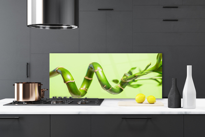 Kitchen Splashback Bamboo floral green