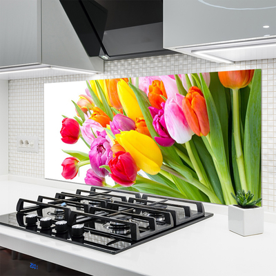 Kitchen Splashback Tulips floral multi