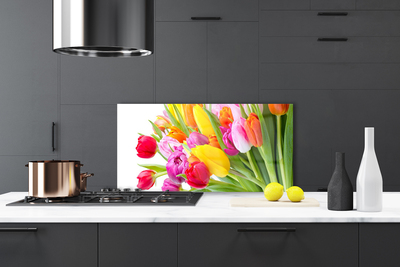 Kitchen Splashback Tulips floral multi