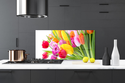 Kitchen Splashback Tulips floral multi