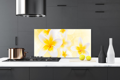 Kitchen Splashback Flowers floral white green