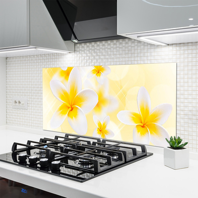 Kitchen Splashback Flowers floral white green