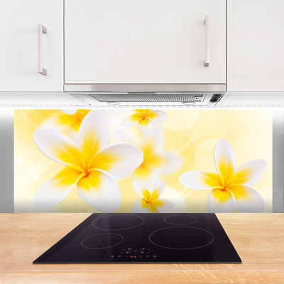 Kitchen Splashback Flowers floral white green