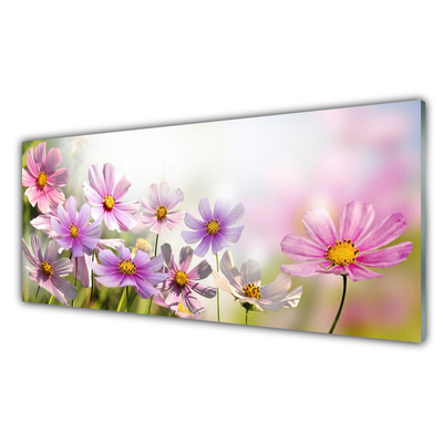 Kitchen Splashback Flowers floral pink green