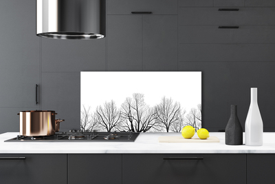 Kitchen Splashback Trees nature black