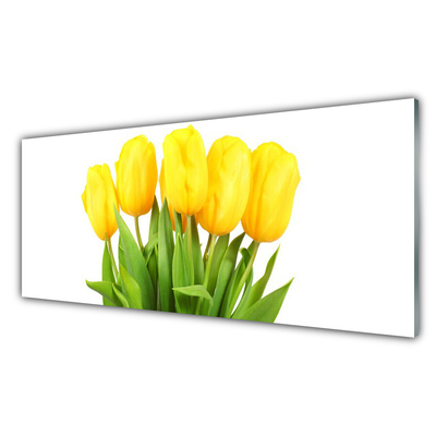 Kitchen Splashback Tulips floral yellow