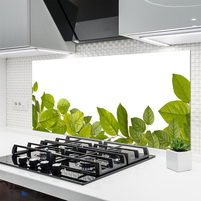 Kitchen Splashback Leaves floral green