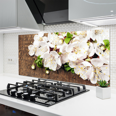 Kitchen Splashback Flowers floral white