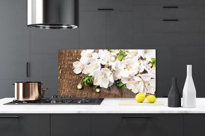 Kitchen Splashback Flowers floral white