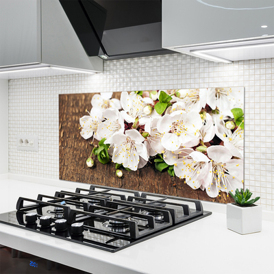 Kitchen Splashback Flowers floral white