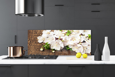 Kitchen Splashback Flowers floral white