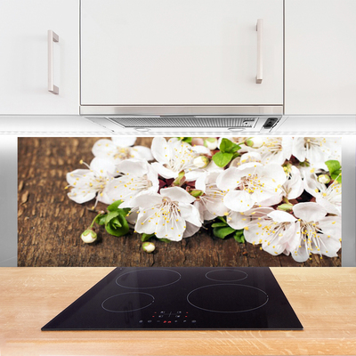 Kitchen Splashback Flowers floral white