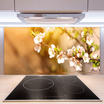 Kitchen Splashback Flowers floral white