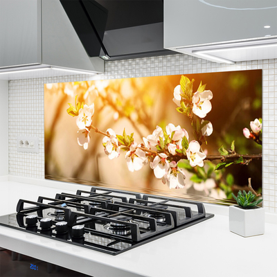 Kitchen Splashback Flowers floral white