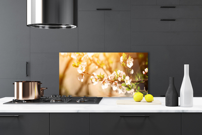 Kitchen Splashback Flowers floral white