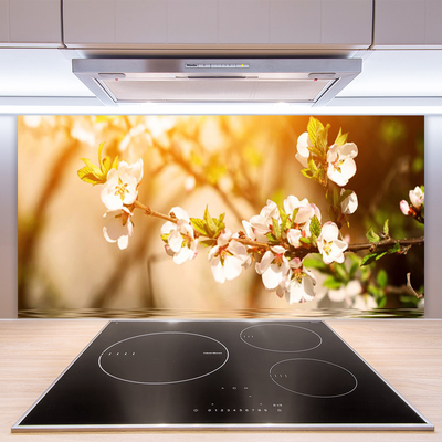 Kitchen Splashback Flowers floral white