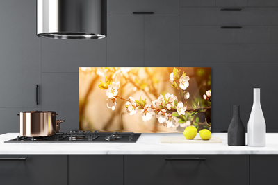 Kitchen Splashback Flowers floral white