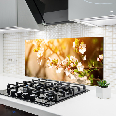 Kitchen Splashback Flowers floral white