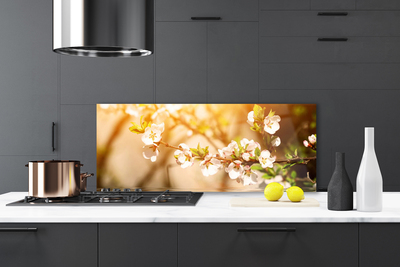 Kitchen Splashback Flowers floral white