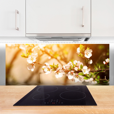 Kitchen Splashback Flowers floral white