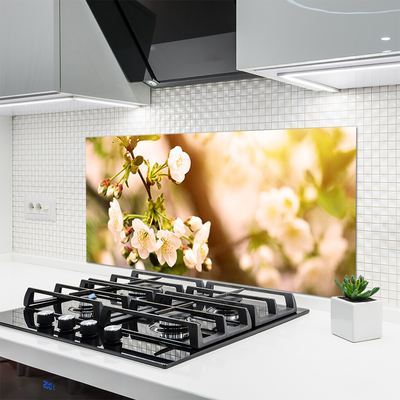 Kitchen Splashback Flowers floral white