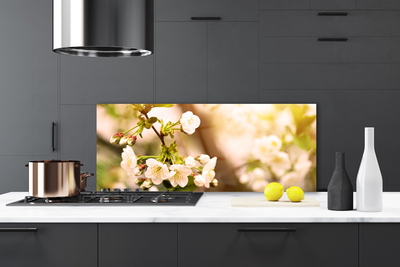 Kitchen Splashback Flowers floral white