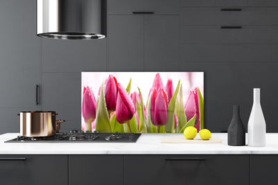 Kitchen Splashback Tulips floral red