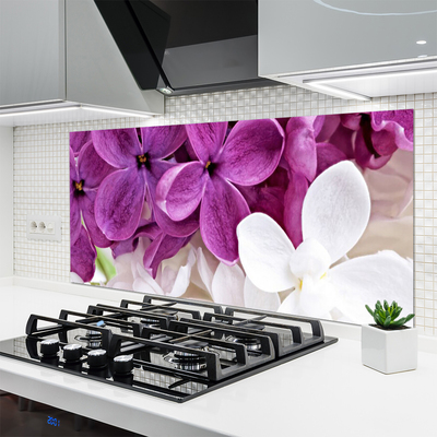 Kitchen Splashback Flowers floral pink white