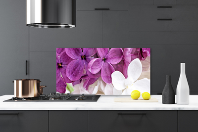 Kitchen Splashback Flowers floral pink white