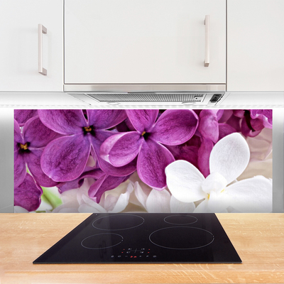 Kitchen Splashback Flowers floral pink white