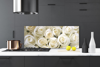 Kitchen Splashback Roses floral white