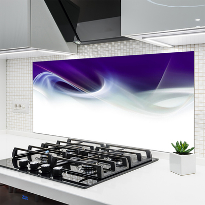 Kitchen Splashback Abstract art white grey purple