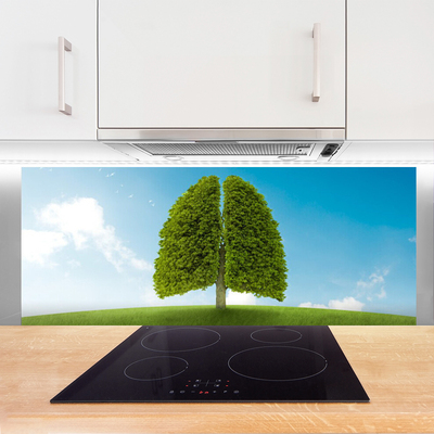 Kitchen Splashback Grass tree nature green