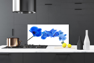 Kitchen Splashback Flower floral blue