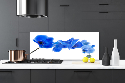 Kitchen Splashback Flower floral blue